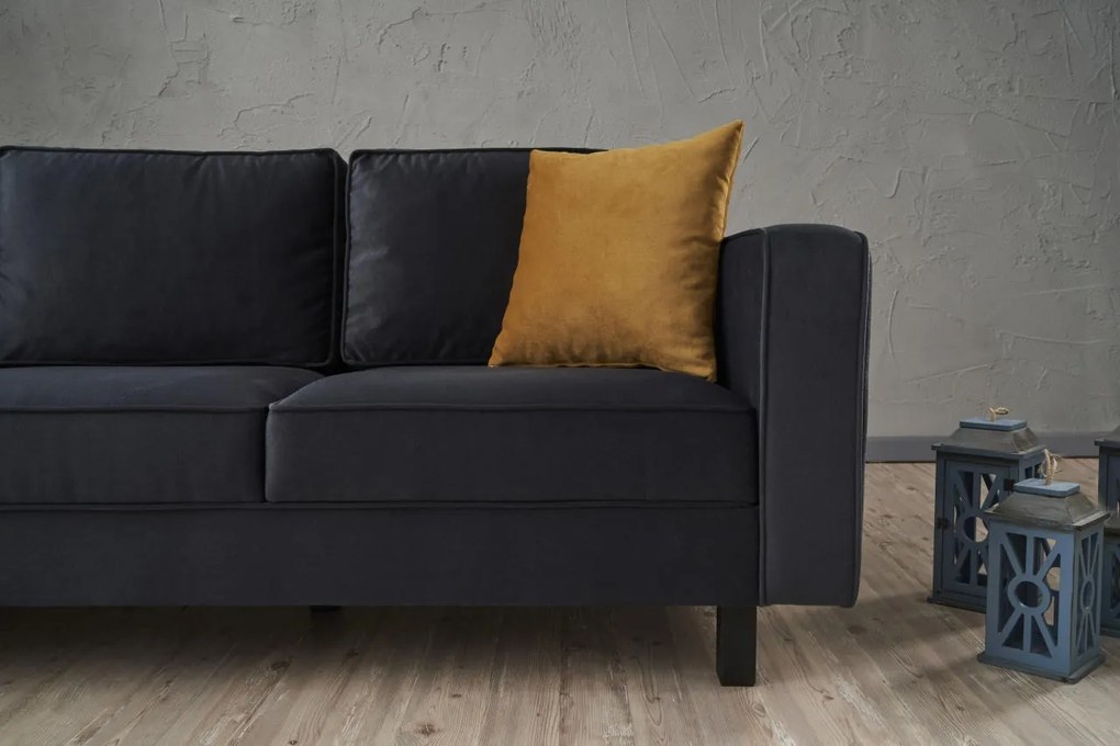 Sofá de 3 Lugares Kale – Antracite – 222x83x91 cm