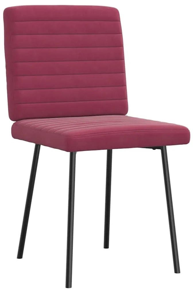 Cadeiras de jantar 2 pcs veludo vermelho tinto
