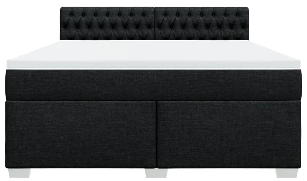 Cama com molas/colchão 180x200 cm tecido preto