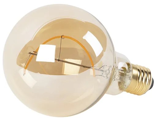Conjunto de 5 lâmpadas LED E27 reguláveis em espiral G95 dourado 4W 270lm 2100K
