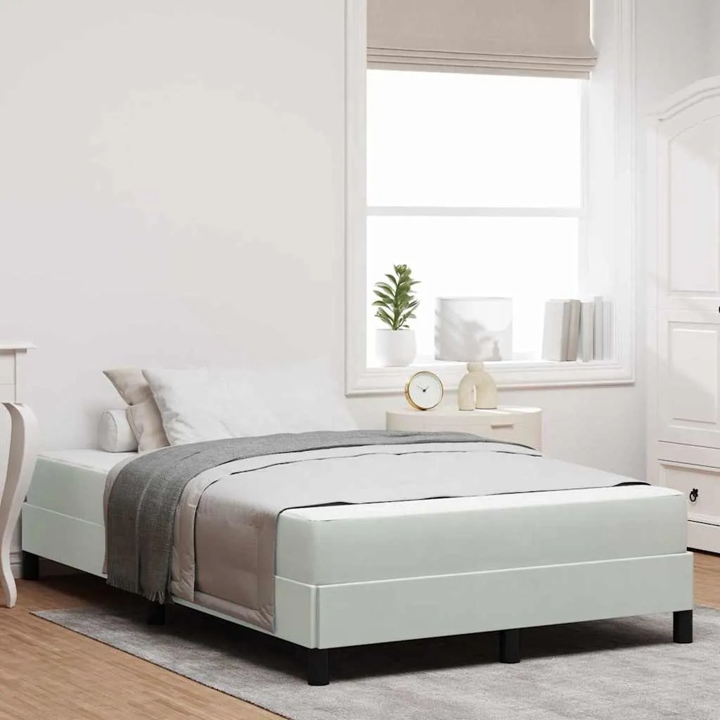 vidaXL Cama box spring com colchão Cinzento-claro 120 x 200 cm Veludo