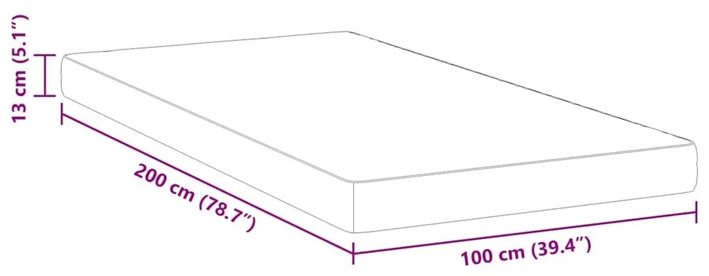 Colchões Branco 100 x 200 cm Tecido 100% poliéster