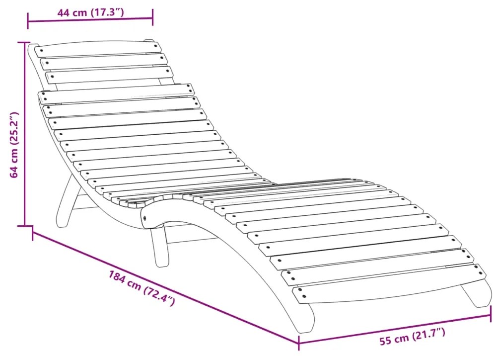 Espreguiçadeiras 2 pcs 184x55x64 cm acácia maciça cinza