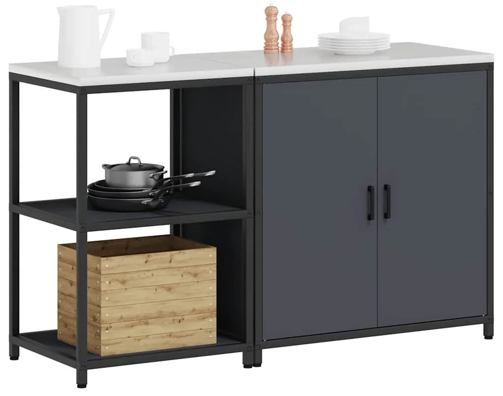 Conjunto de Armazenamento de Cozinha 2 pcs Antracite