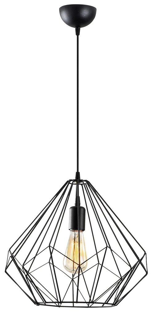 Candeeiro de Teto Diamond – Preto – 37 cm diâmetro x 129 cm altura