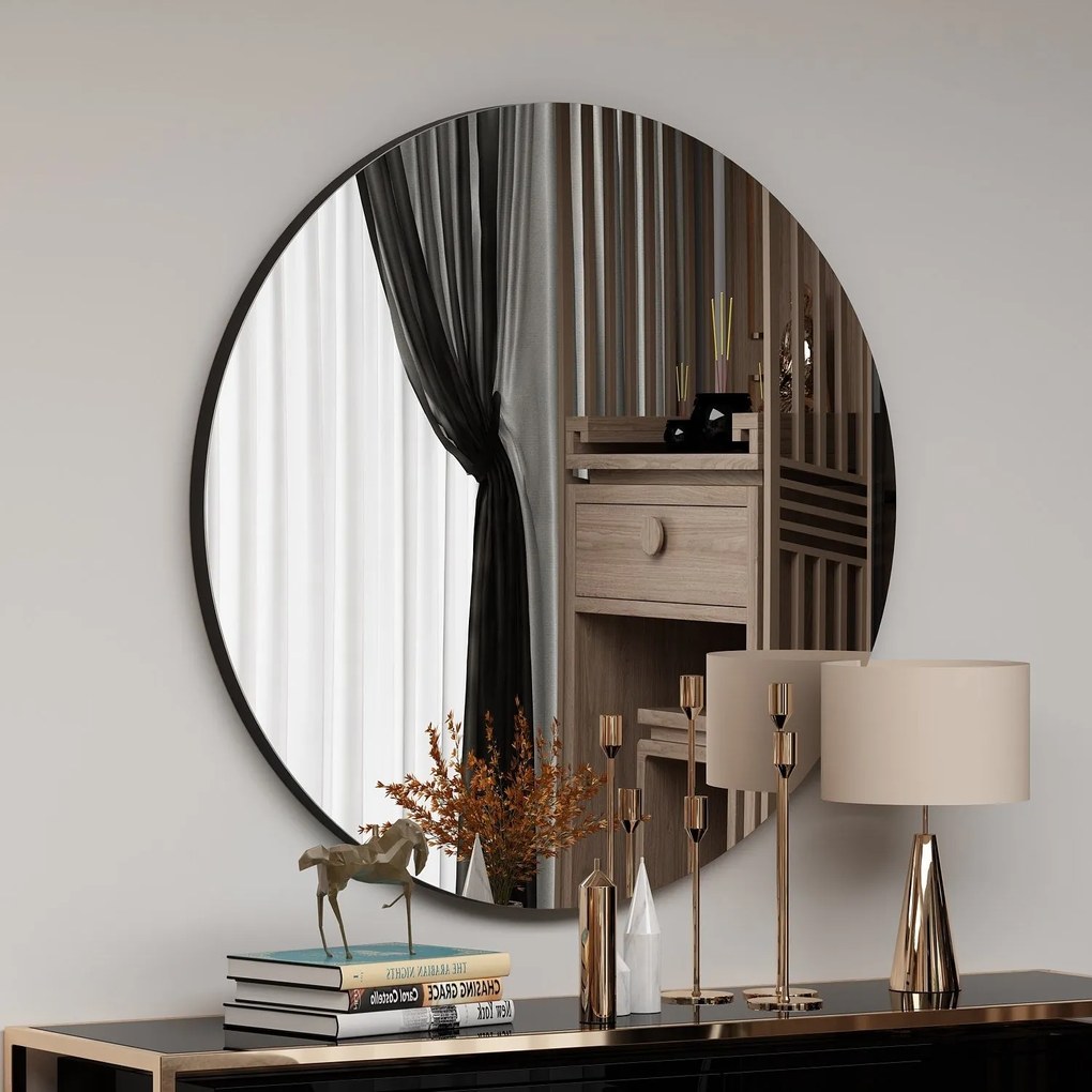Espelho Zeos – Preto – 70 x 70 x 2,2 cm