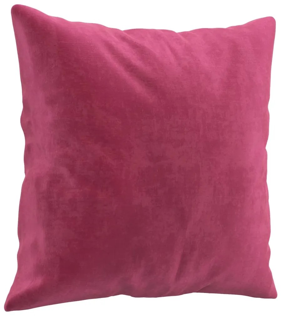 3 pcs conjunto de sofás com almofadas veludo vermelho-tinto