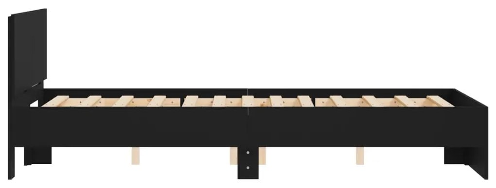 Estrutura de cama com cabeceira 120x190 cm preto