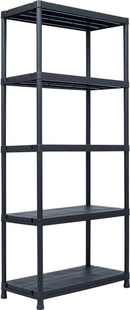 vidaXL Estante de arrumação 500 kg 90x60x180 cm plástico preto