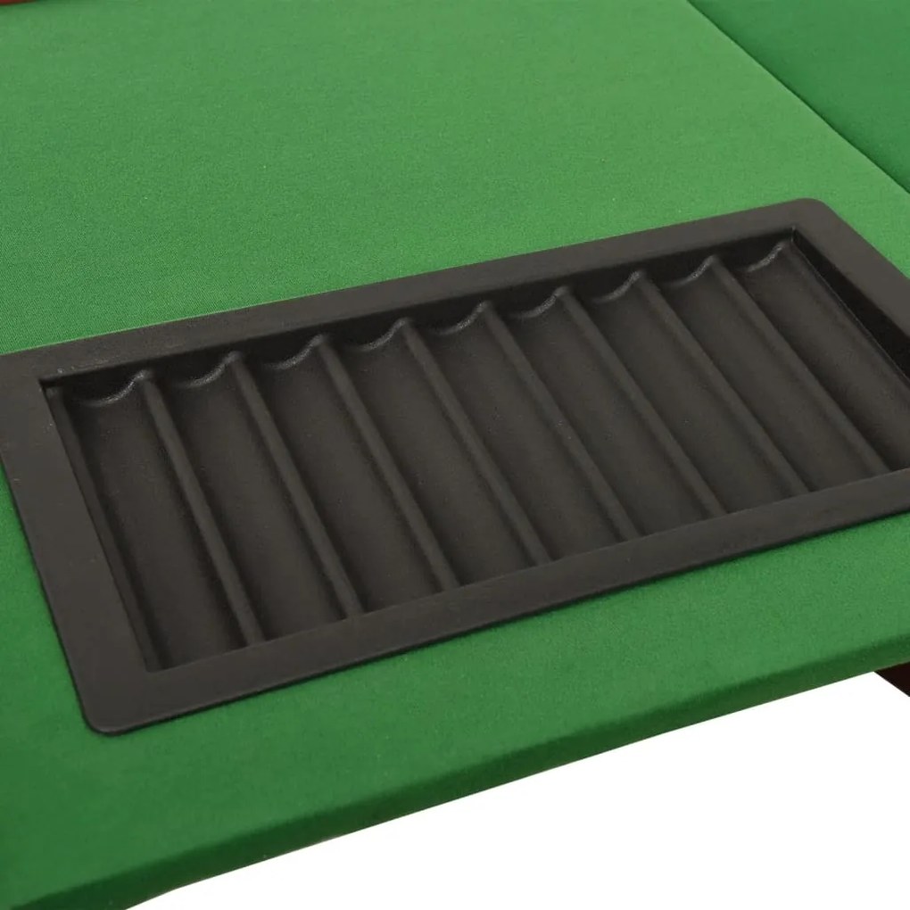 Mesa poker 10 jogadores c/ tabuleiro fichas 160x80x75 cm verde