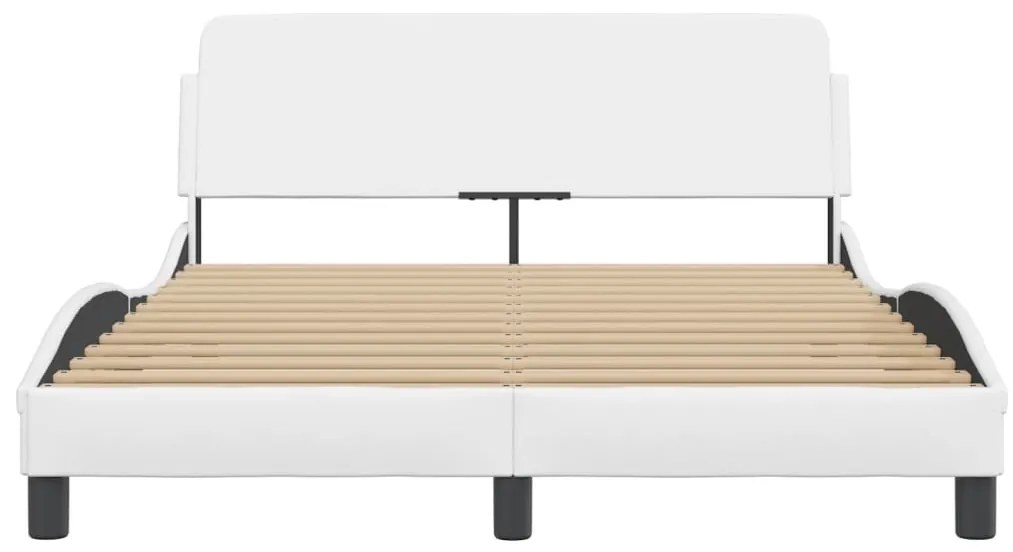 Estrutura cama c/ cabeceira 140x190 cm couro artificial preto