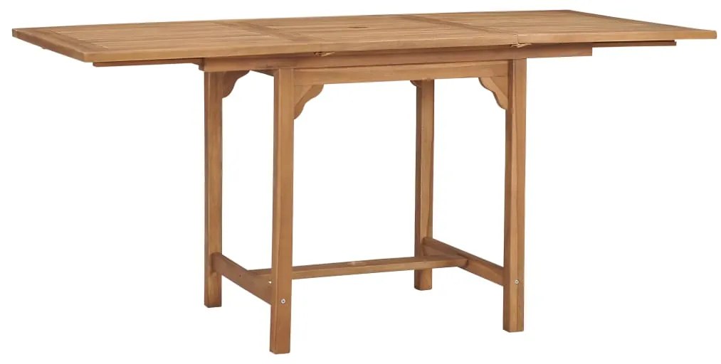 Mesa de jardim extensível (110-160)x80x75cm madeira teca maciça