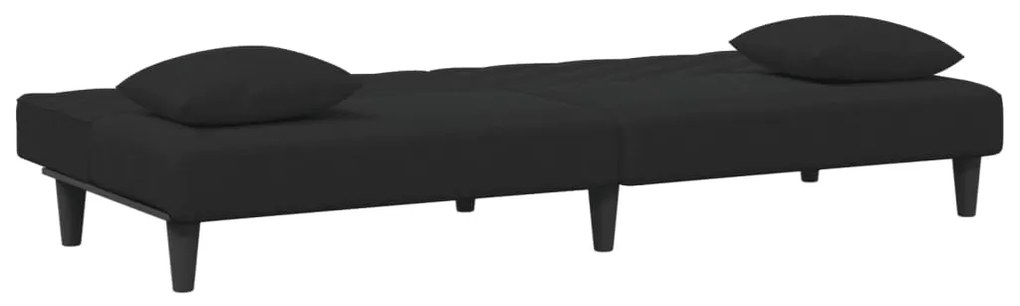 2 pcs conjunto de sofás com almofadas veludo preto
