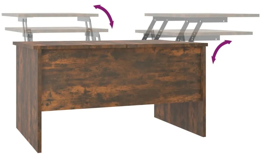 Mesa de centro80x50x42,5cm madeira processada carvalho fumado