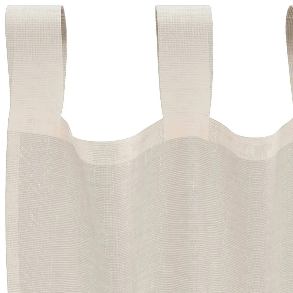 Cortinas de voile com aba 2 pcs creme