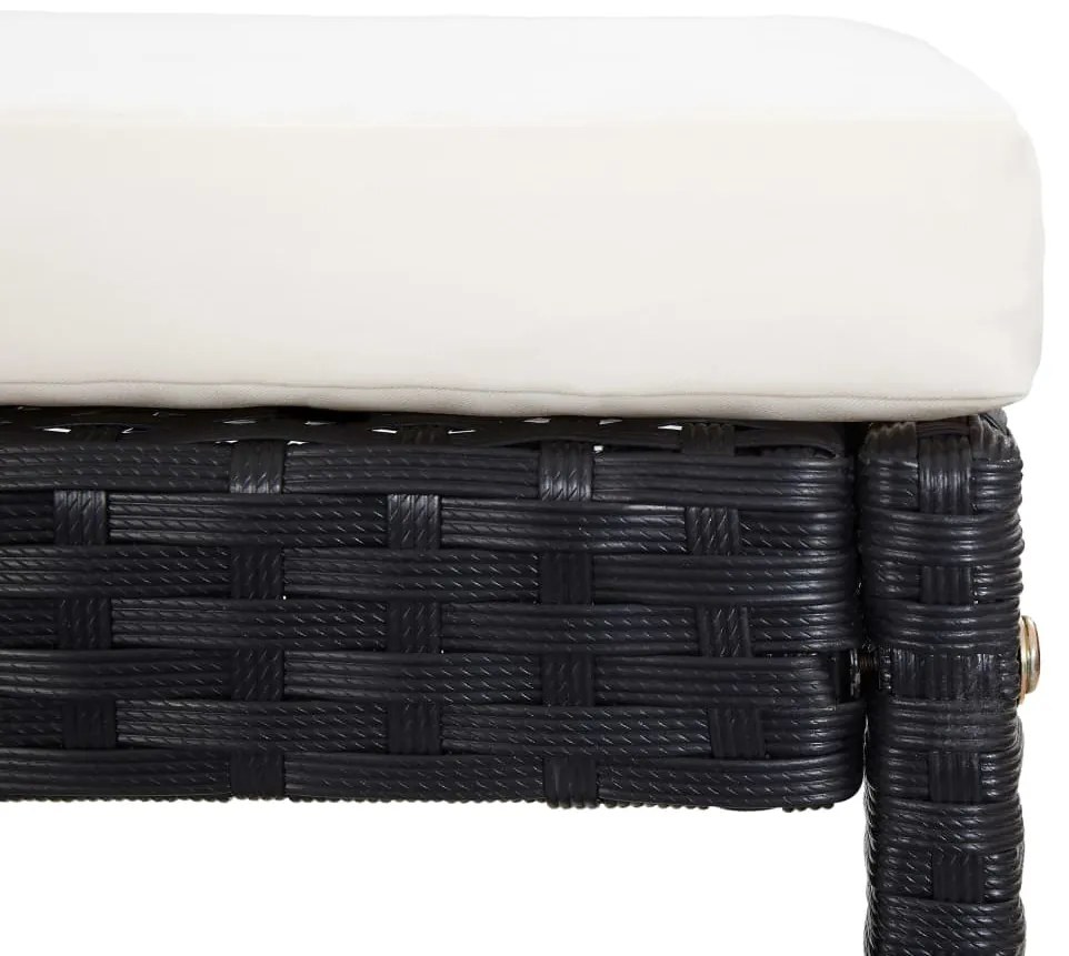 5 pcs conjunto de bar para jardim vime PE e vidro preto