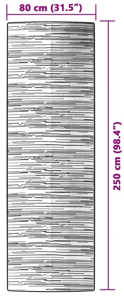 Tapete de exterior 80x250 cm ARAKIL PP Castanho