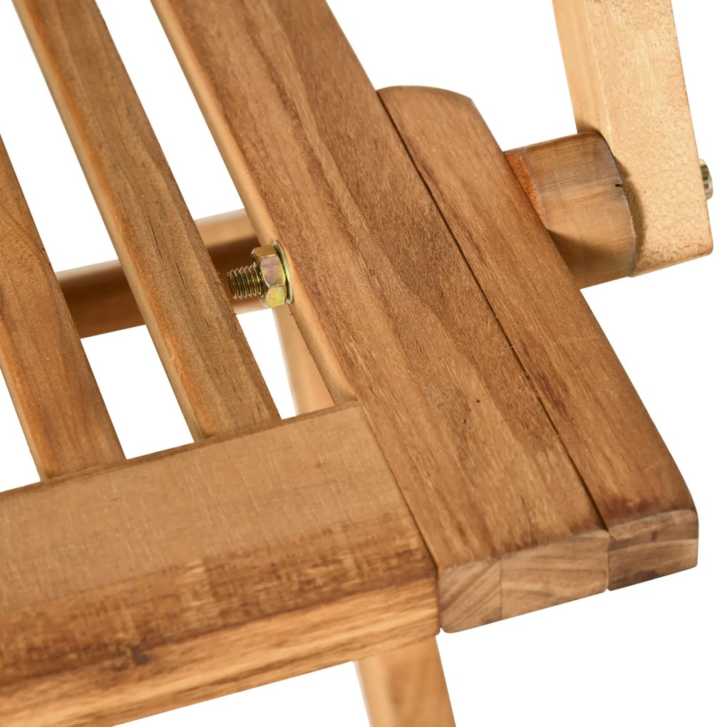 Conjunto de Jardim de Madeira Dobrável 7 Peças Mesa de Refeição 160x85x72cm com Orifício para Chapéu de Sol Ø38mm 6 Cadeiras 60x55x91cm para terraço B