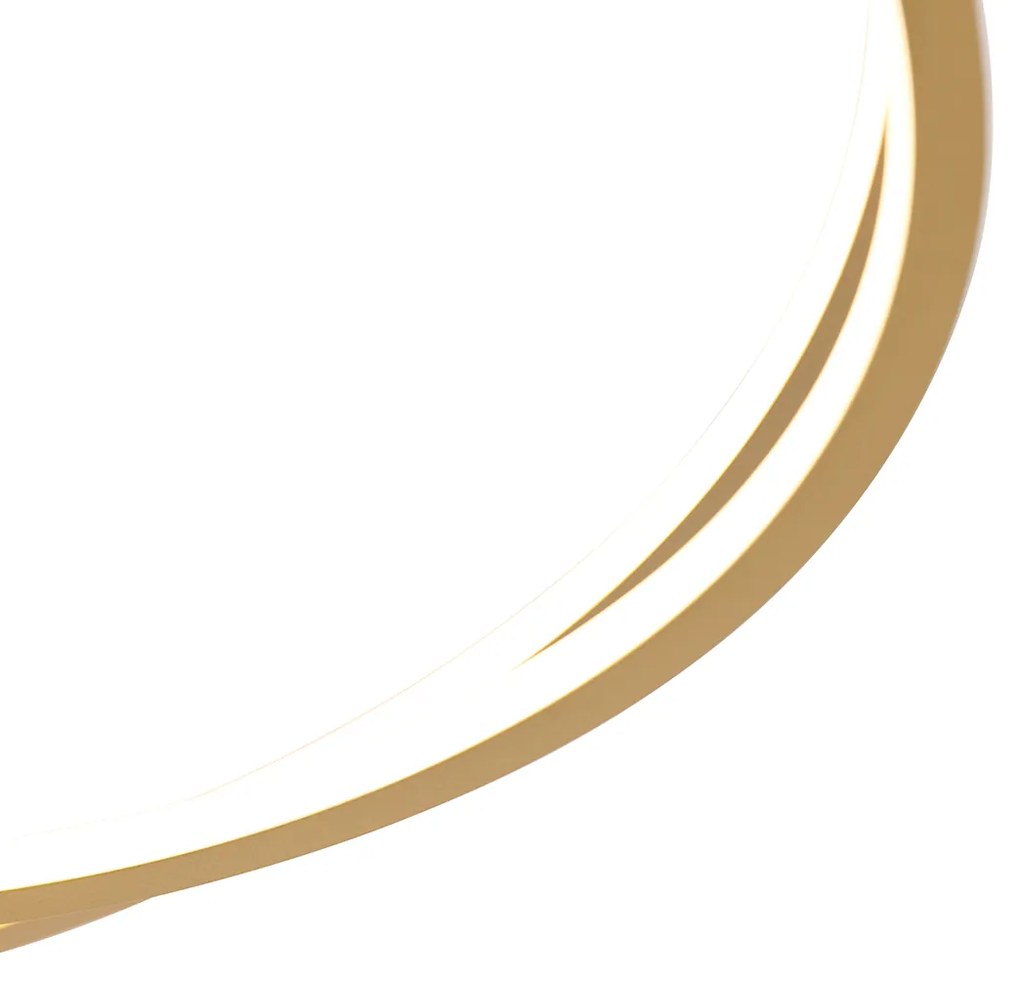 Candeeiro de teto dourado 78 cm com LED regulável em 3 níveis - Rowin