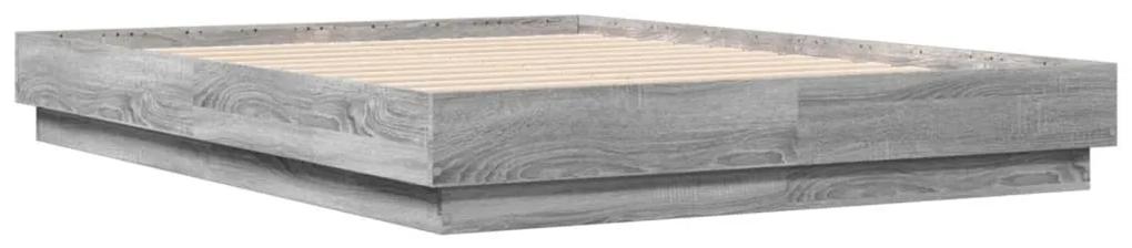 Estrutura cama 140x190 cm derivados de madeira cinzento sonoma