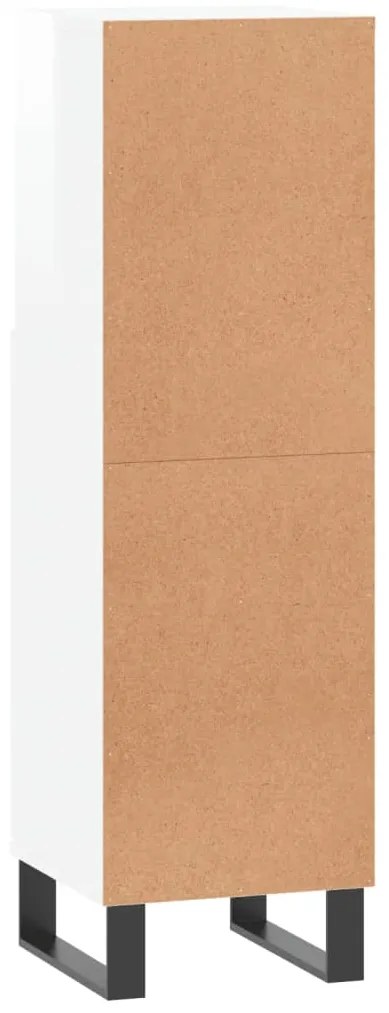 Armário WC 30x30x100 cm derivados de madeira branco brilhante