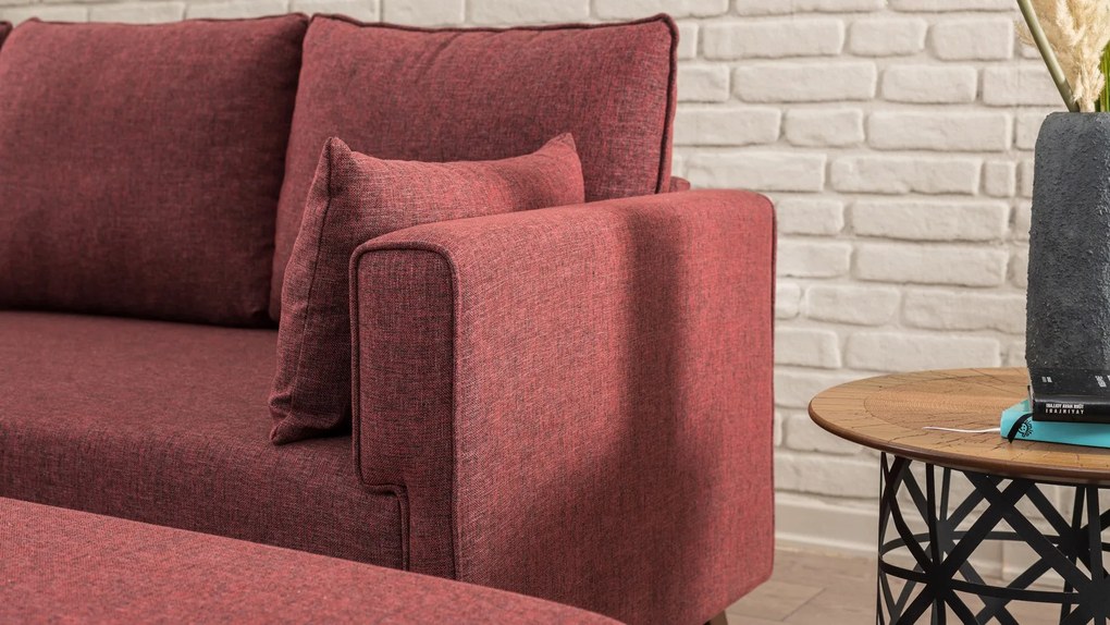 Sofá-cama de canto Bella – Vermelho Bordô – 205 x 85 x 140 cm