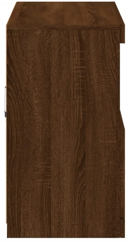 Aparador com luzes LED 81x37x67 cm carvalho castanho