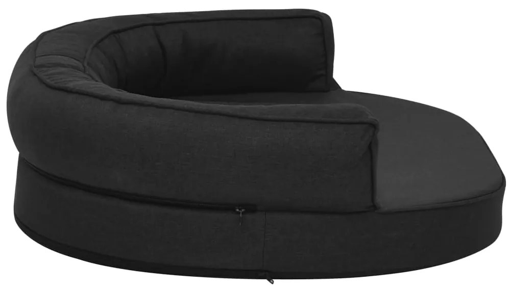 Cama para cães ergonómica 75x53 cm aspeto linho preto