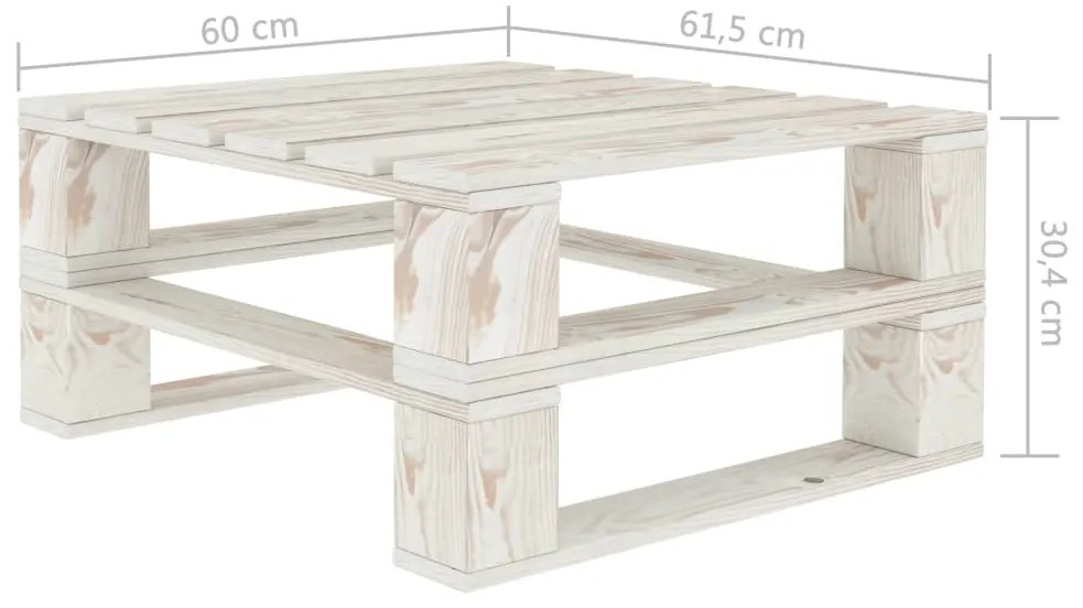 Mesa de paletes para jardim madeira branco