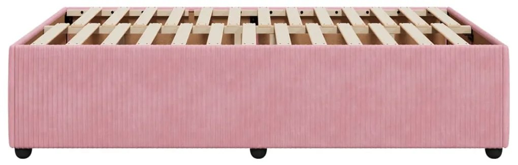 Estrutura de cama 120x200 cm veludo rosa