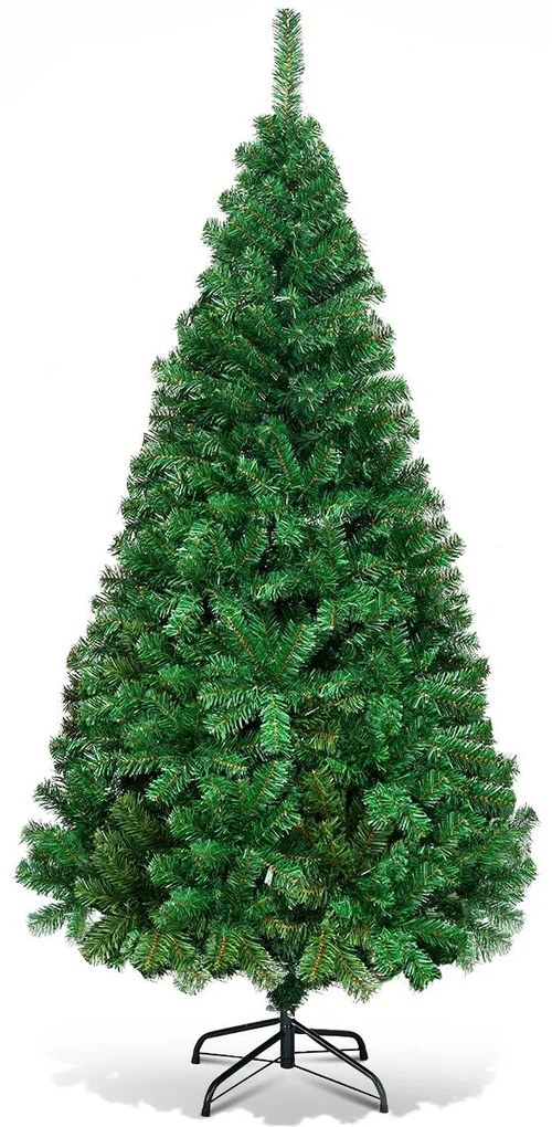 Árvore de Natal Artificial de 180cm com Base de Metal Material PVC Decoração de Natal Verde