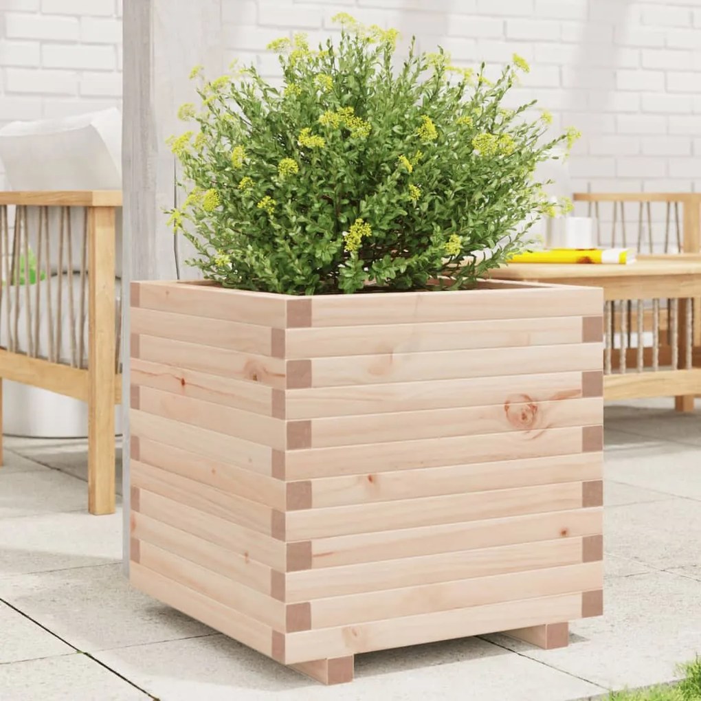 vidaXL Vaso/floreira de jardim 50x50x49,5 cm madeira de pinho maciça