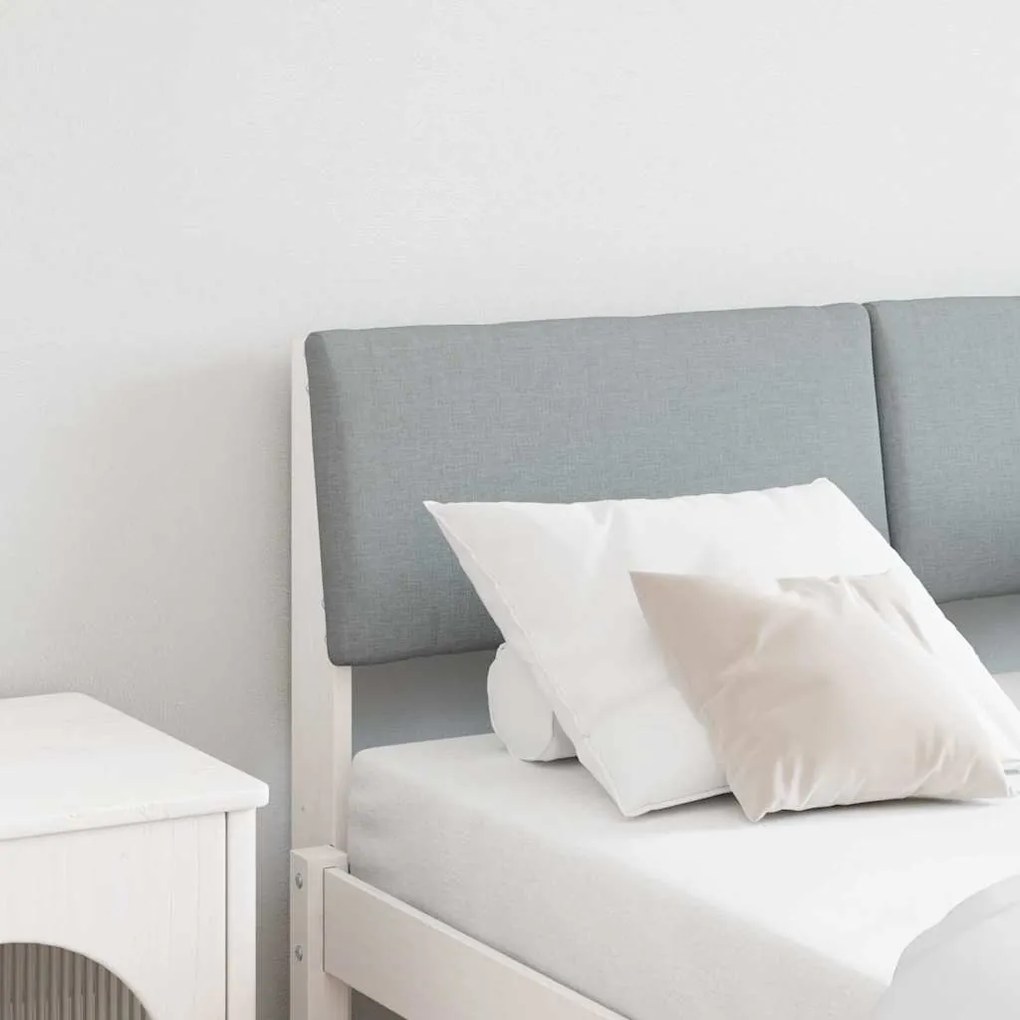 vidaXL Cabeceira estofada Cinzento-claro 120 cm