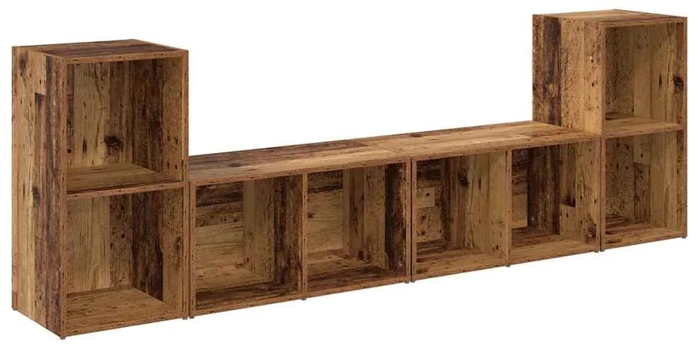 Conjunto de móvel de TV 4 pcs Madeira Antiga 72 x 35 x 36.5 cm