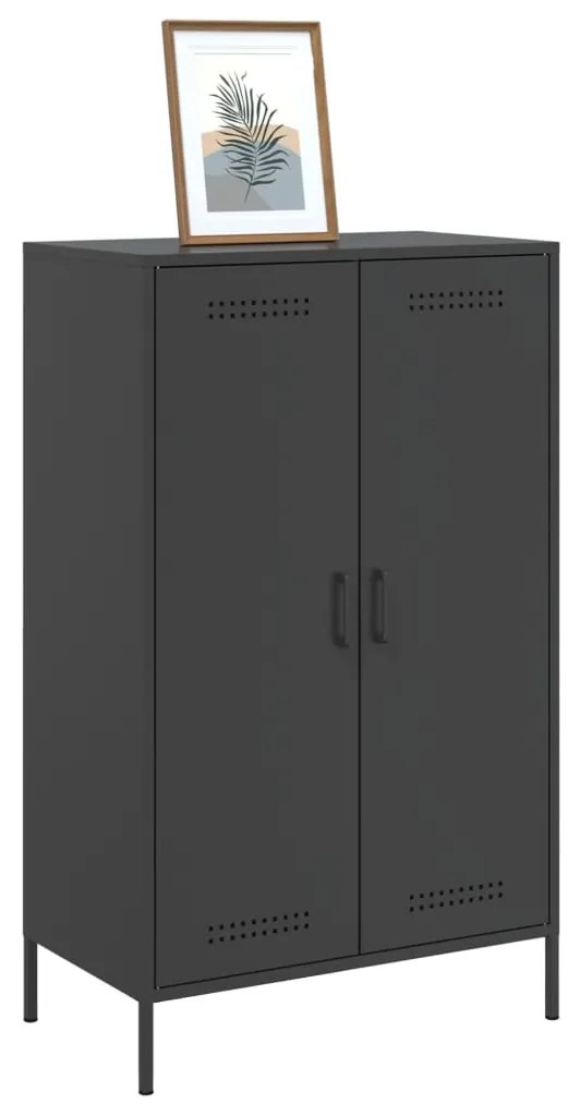 Aparador alto 68x39x113 cm aço preto