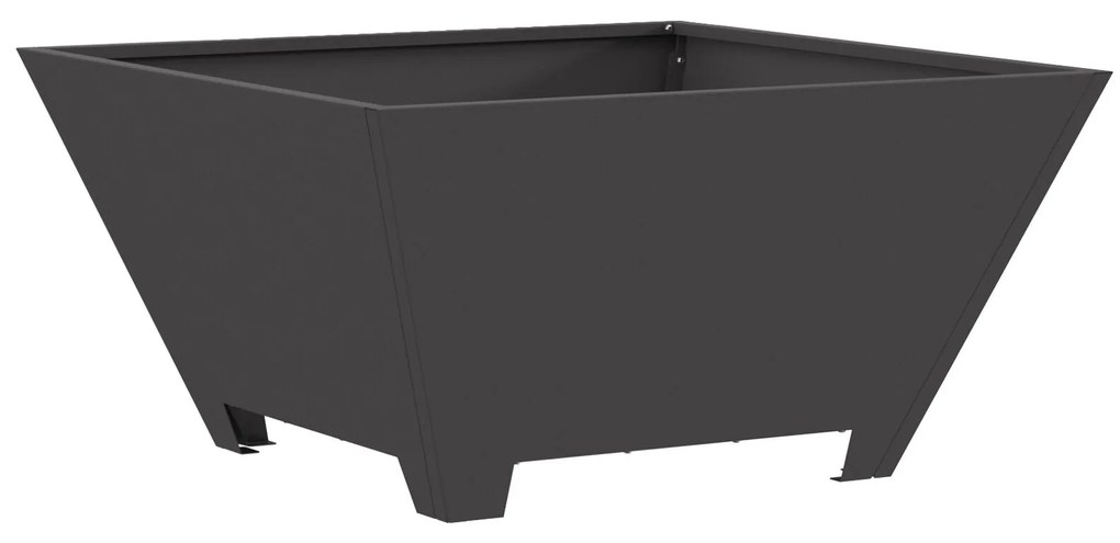 Fogueira Quadrada vidaXL Preta 60x60x30 cm em Aço