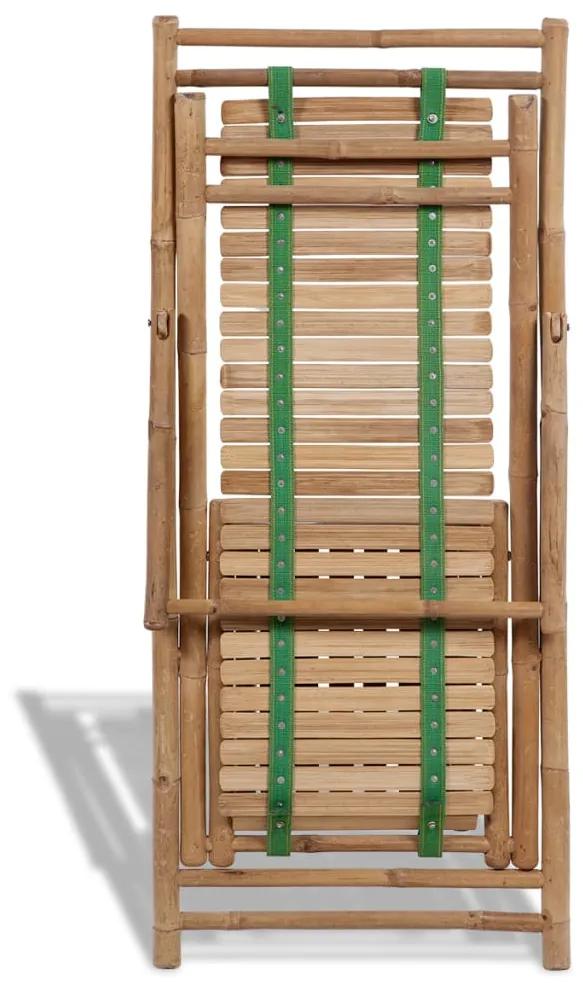 Espreguiçadeira de exterior com apoios de pé bambu