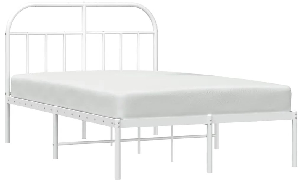 Estrutura de cama com cabeceira 120x200 cm metal branco