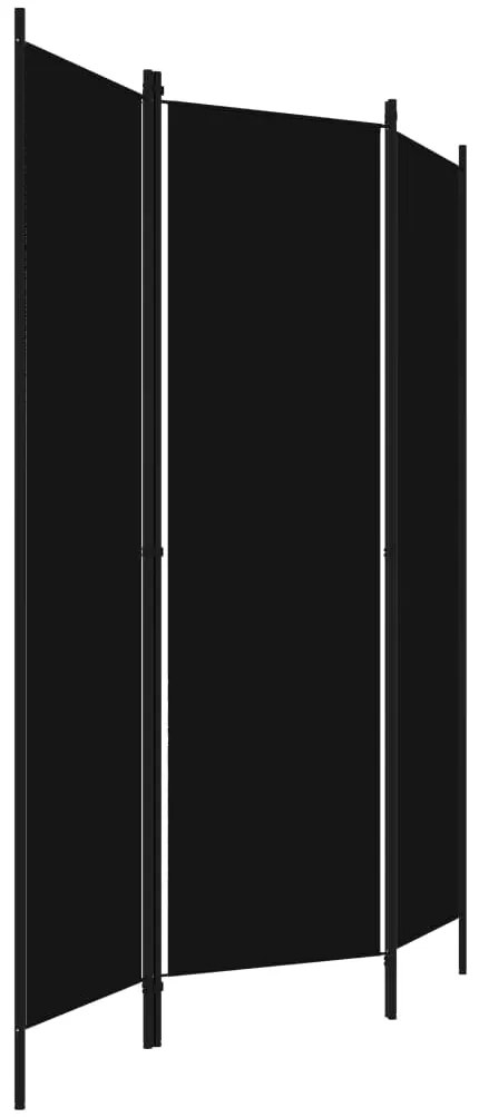Divisória de quarto com 3 painéis 150x180 cm preto
