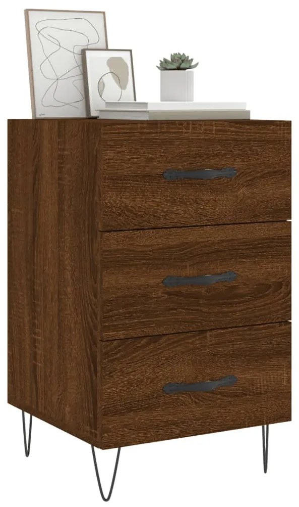 Mesa cabeceira 40x40x66 cm derivados madeira carvalho castanho