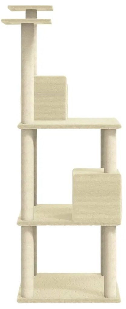 Árvore para gatos c/ postes arranhadores sisal 141 cm cor creme