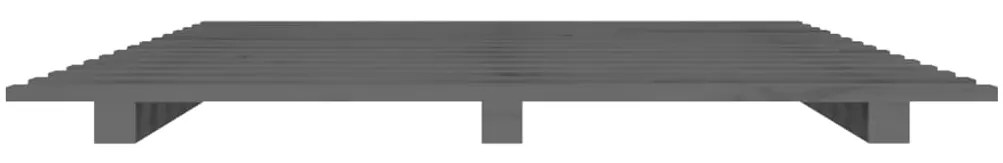 Estrutura de cama 120x200 cm madeira de pinho maciça cinzento