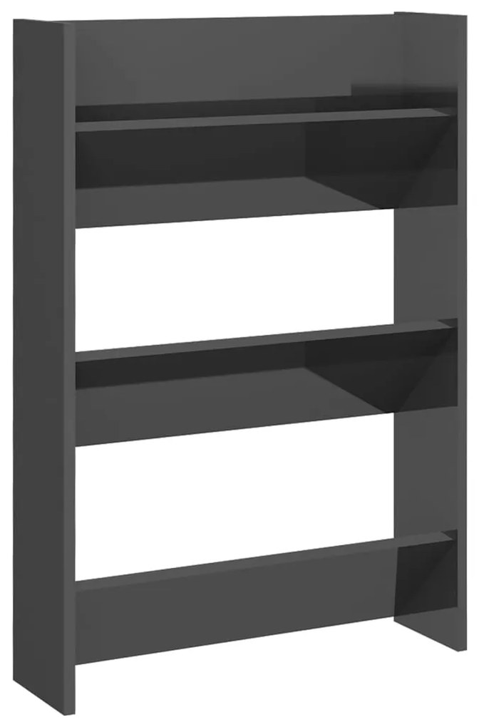 Sapateiras de parede 2pcs derivados de madeira cinza brilhante