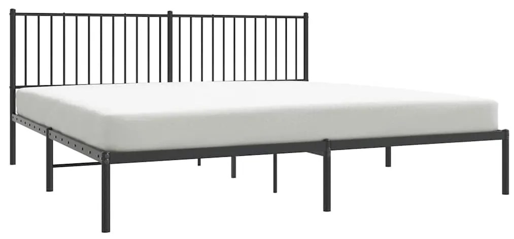 Estrutura de cama com cabeceira 193x203 cm metal preto