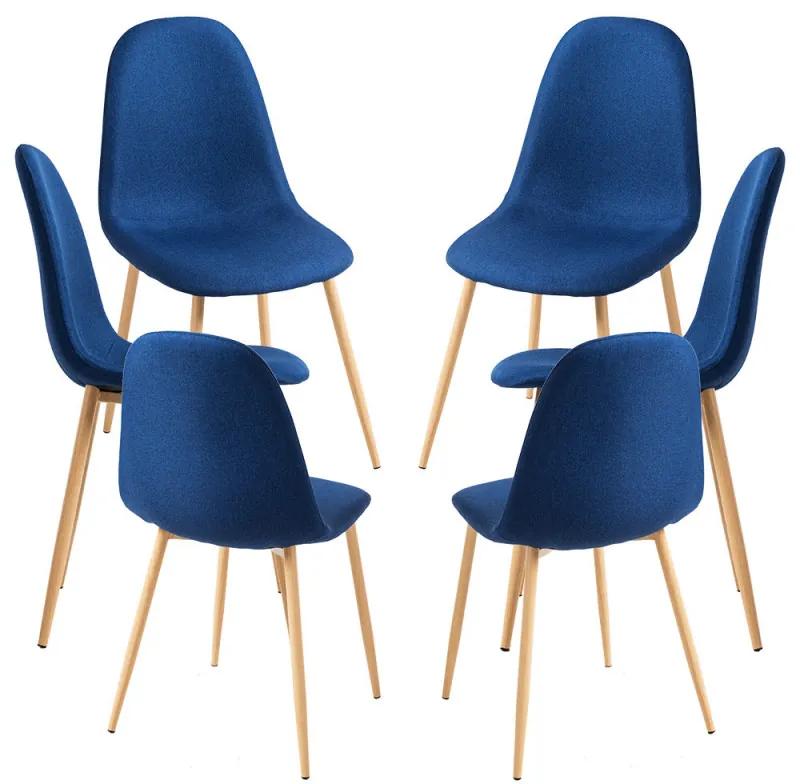 Pack 6 Cadeiras Teok Tecido - Azul