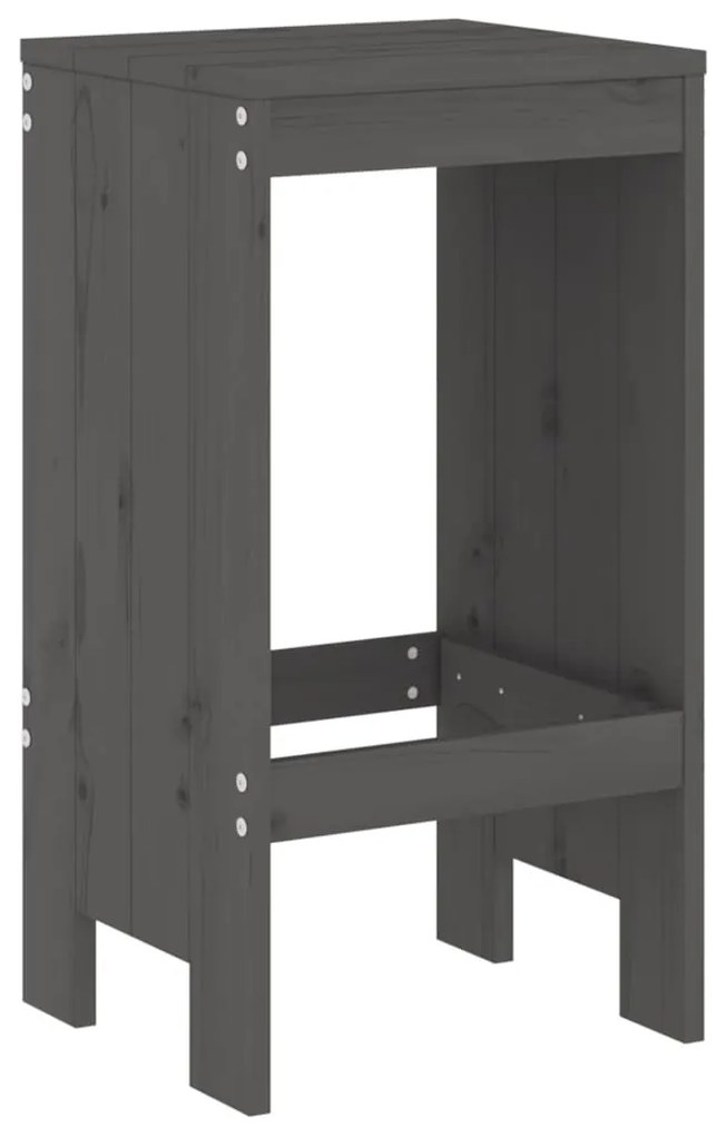 5 pcs conjunto de bar para jardim pinho maciço cinzento