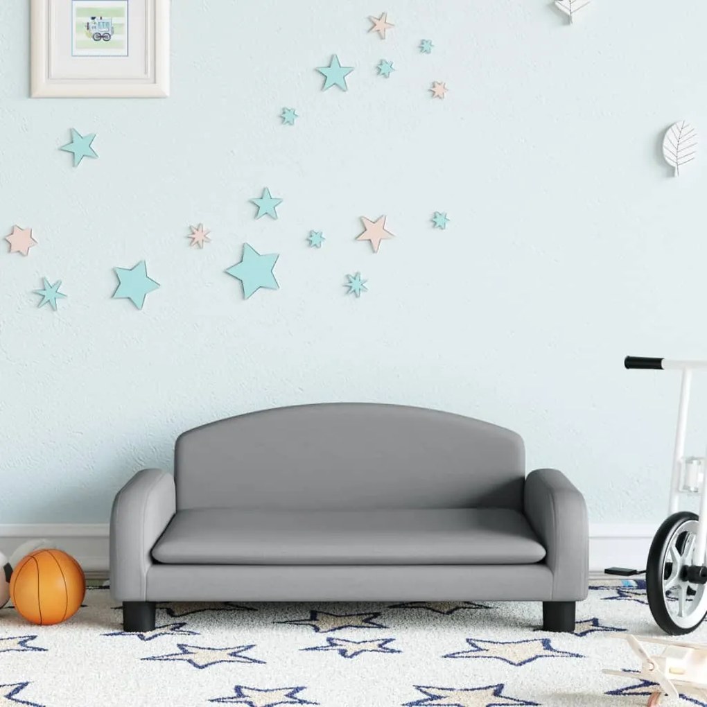 3196358 vidaXL Sofá infantil 70x45x30 cm tecido cinzento-claro