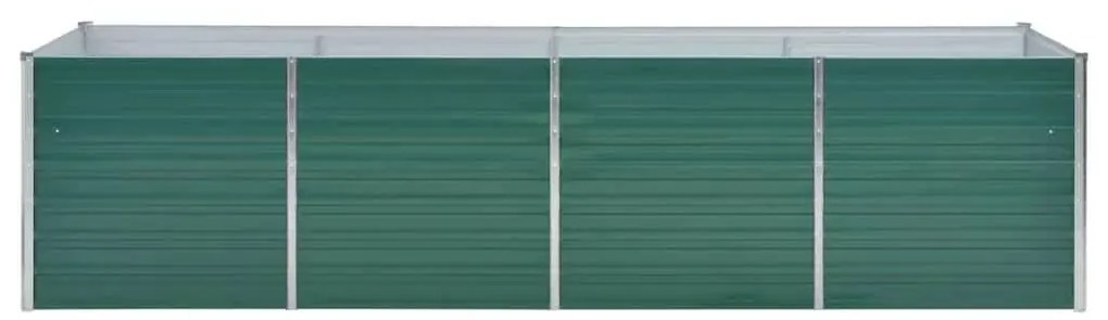 Canteiro elevado de jardim aço galvanizado 320x80x77cm verde