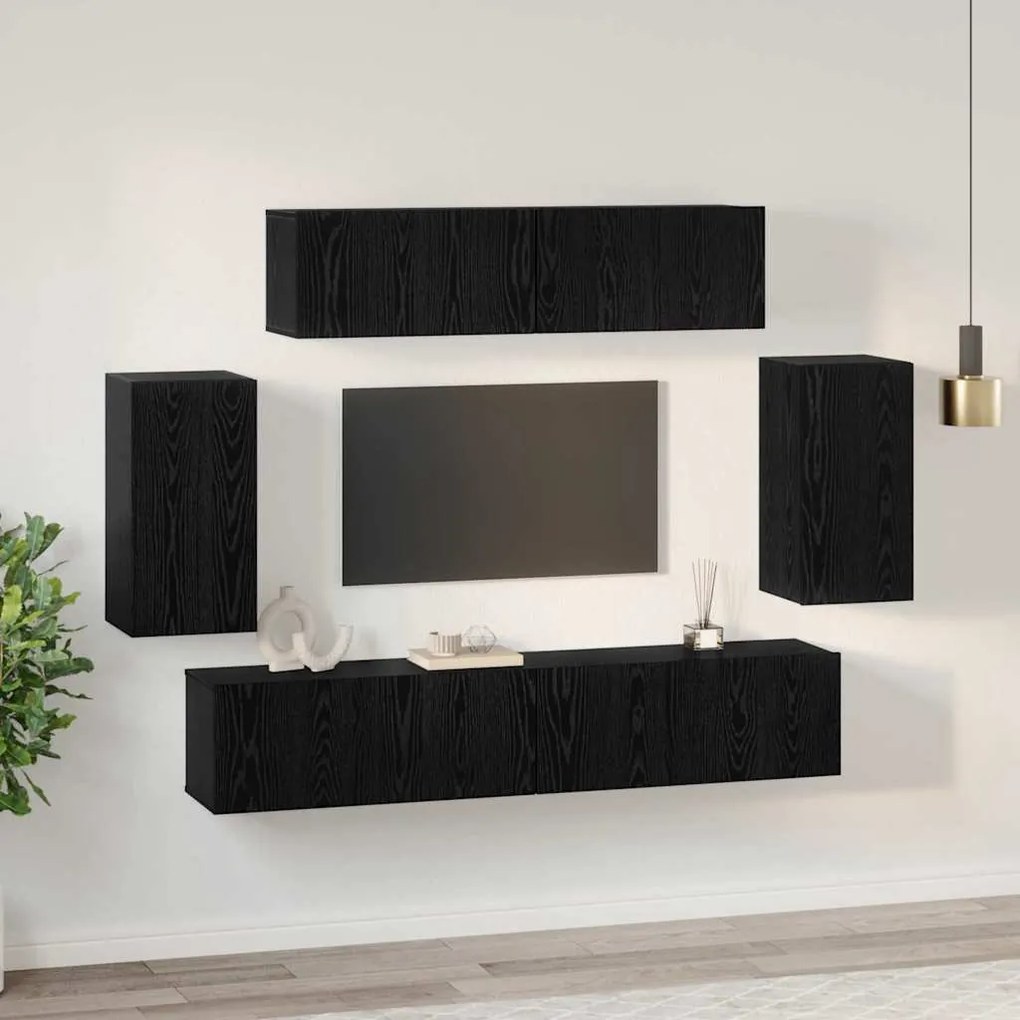 Gabinete de TV de Parede com armazenamento com porta 6 pcs Carvalho Pr