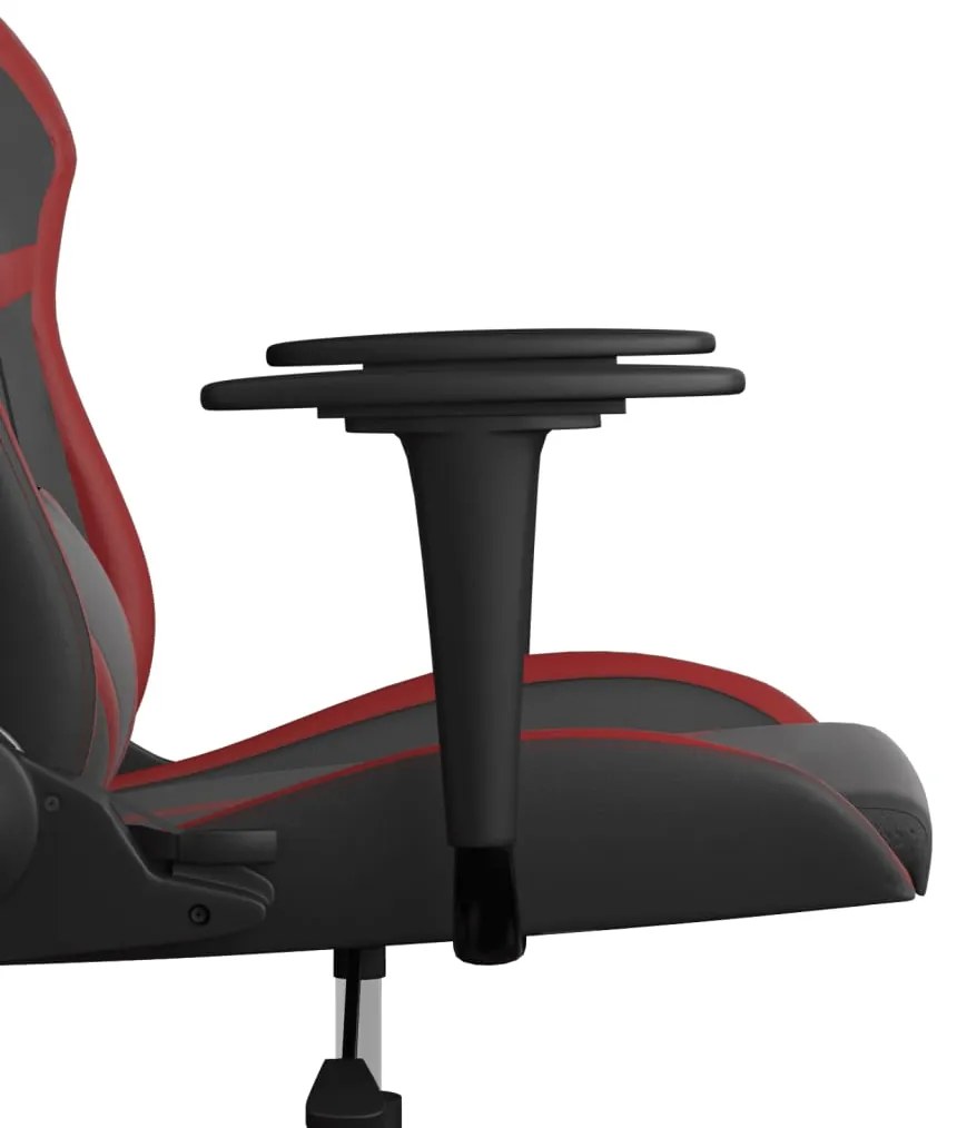 Cadeira gaming massagens couro artificial preto/vermelho tinto